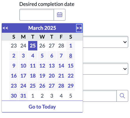 Desired completion date