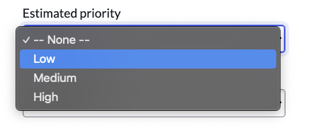 Estimated priority